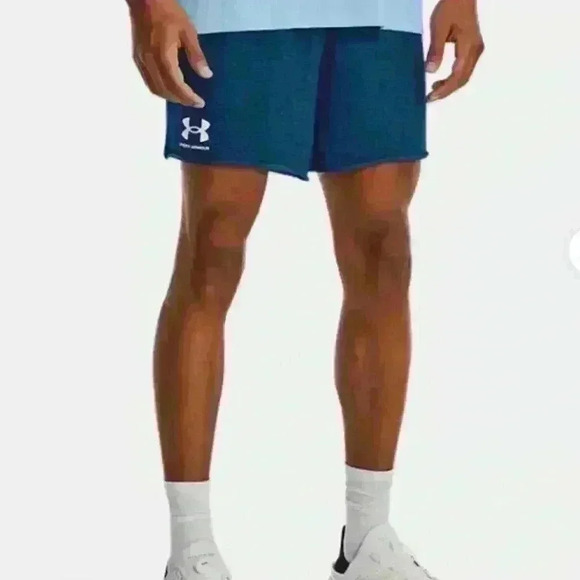 Under Armour Rival Terry 6 inch Inseam Loose Fit Blue Men’s Short. Size XL NWT - Picture 1 of 15